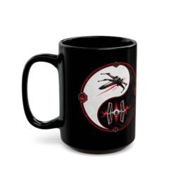 Balance of the Force – Black Mug – Yin Yang Galactic Starfighter Design - Image 7