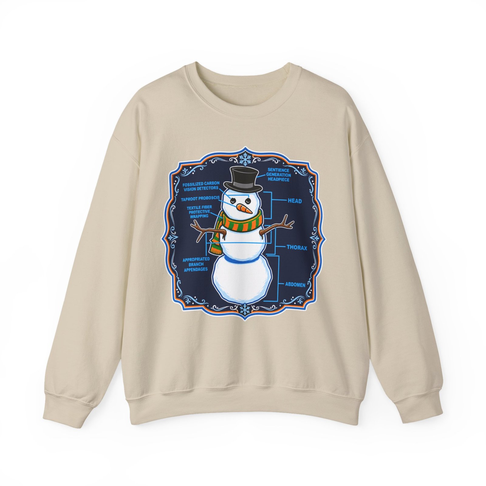 Snowman Anatomy - Unisex Sweatshirt – Funny Christmas - Science Diagram - Image 11