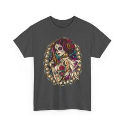 Tattooed Sugar Skull Princess - Unisex T-Shirt – Floral Cosmic Rebel - Tattoo Art - Image 15