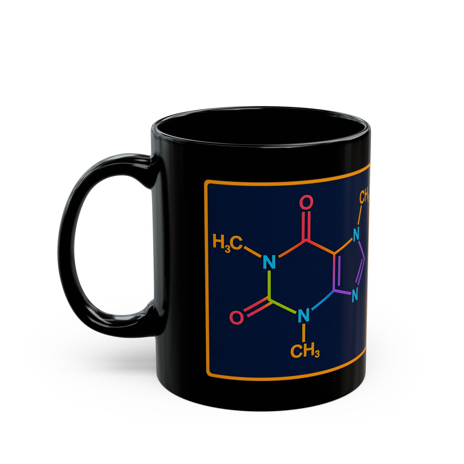Caffeine Molecule - Black Mug – Science in Every Sip - Image 2