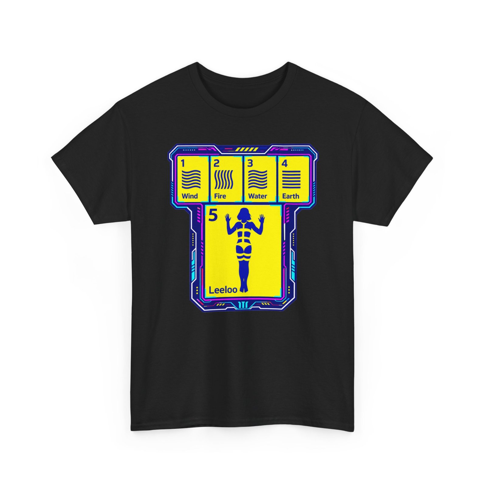 Fifth Element Chart - Unisex T-Shirt – Wind, Water, Fire, Earth... and Leeloo - Image 11
