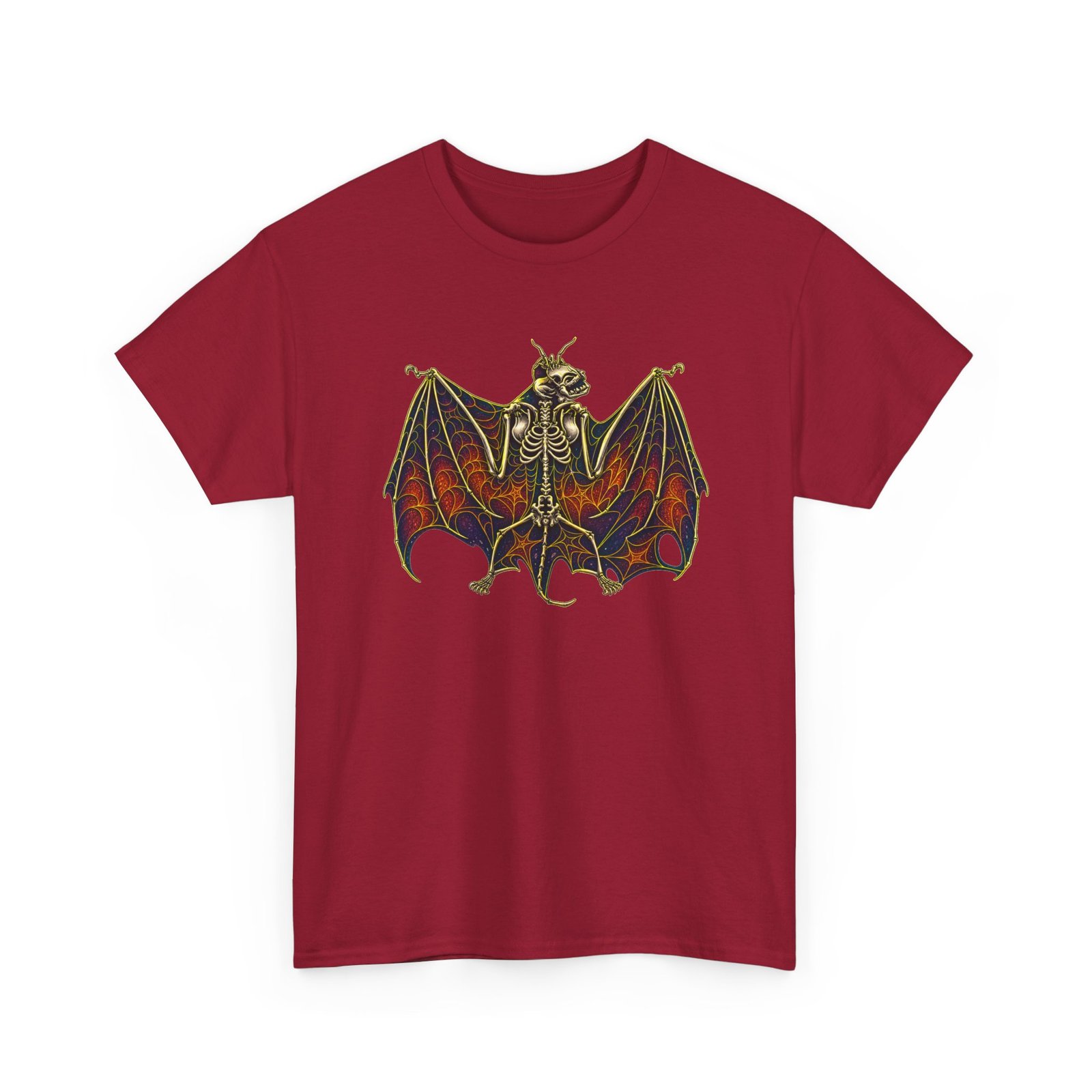 Spider Bat – Unisex T-Shirt – Gothic Skeleton Bat and Spiderweb - Image 19