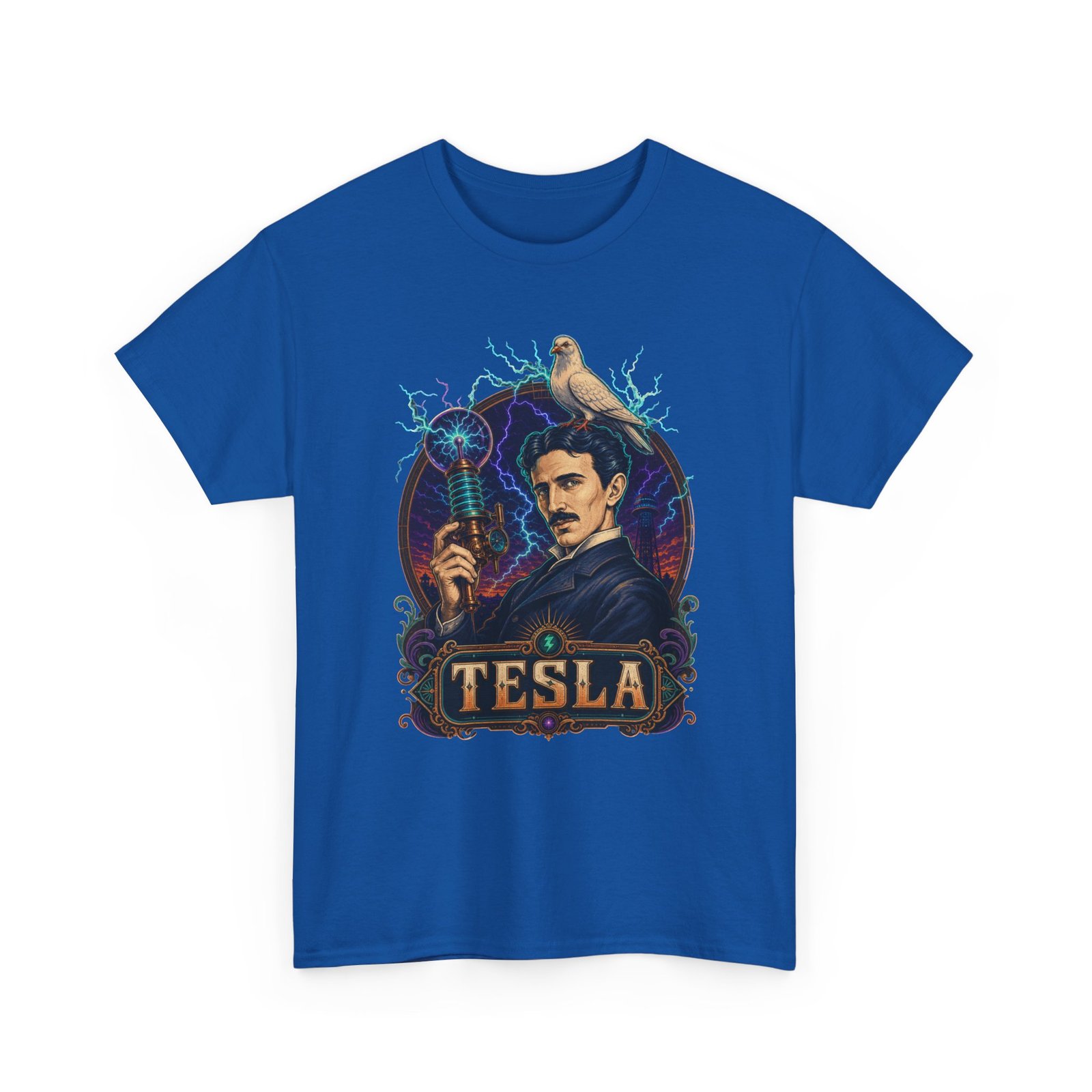 Tesla Strikes Again - Unisex T-Shirt – Funny Nikola Tesla - Science Lightning - Image 17