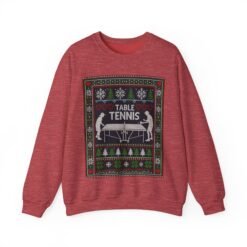 Table Tennis Ugly Christmas Sweatshirt – Serve Up the Holiday Spirit - Image 19