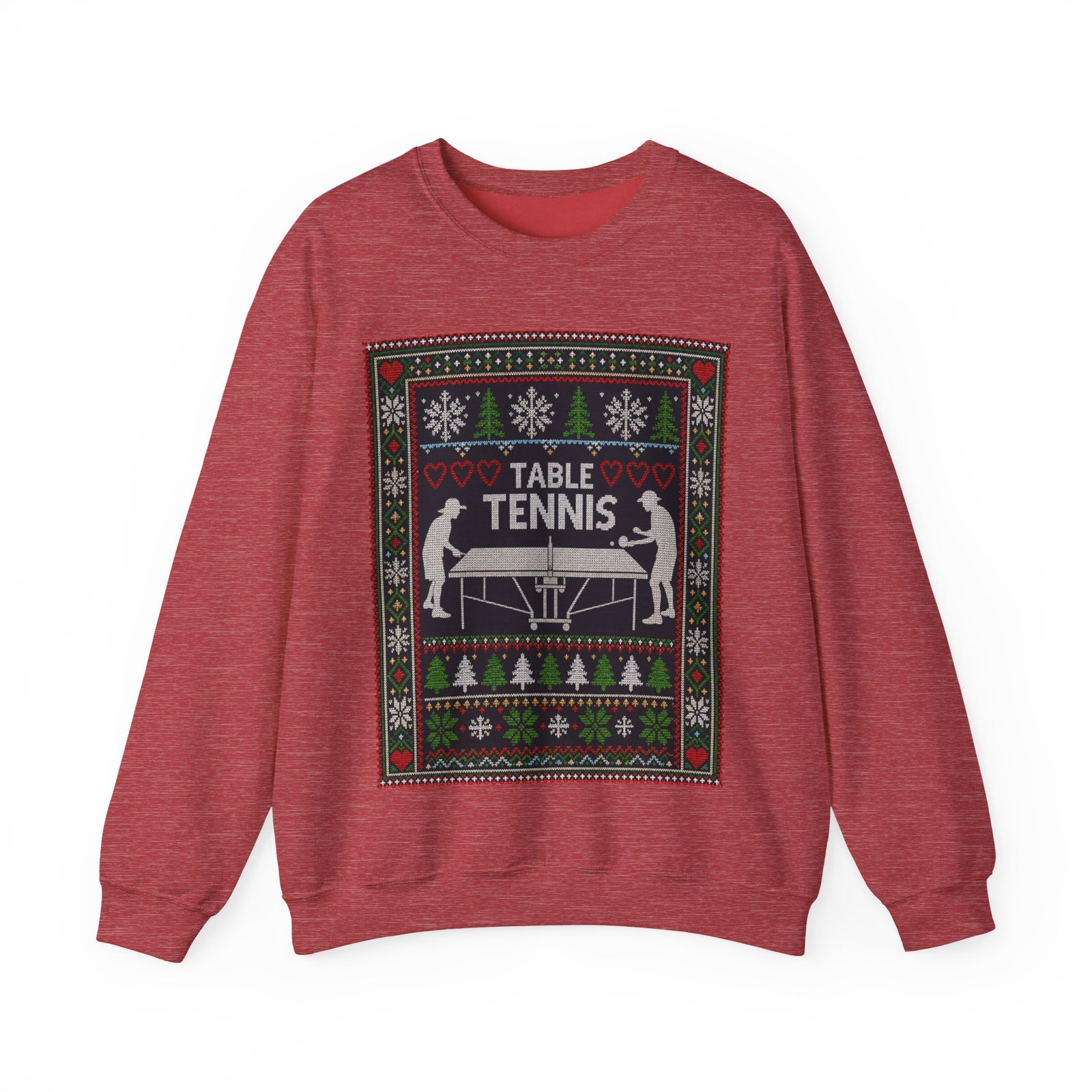 Table Tennis Ugly Christmas Sweatshirt – Serve Up the Holiday Spirit - Image 19