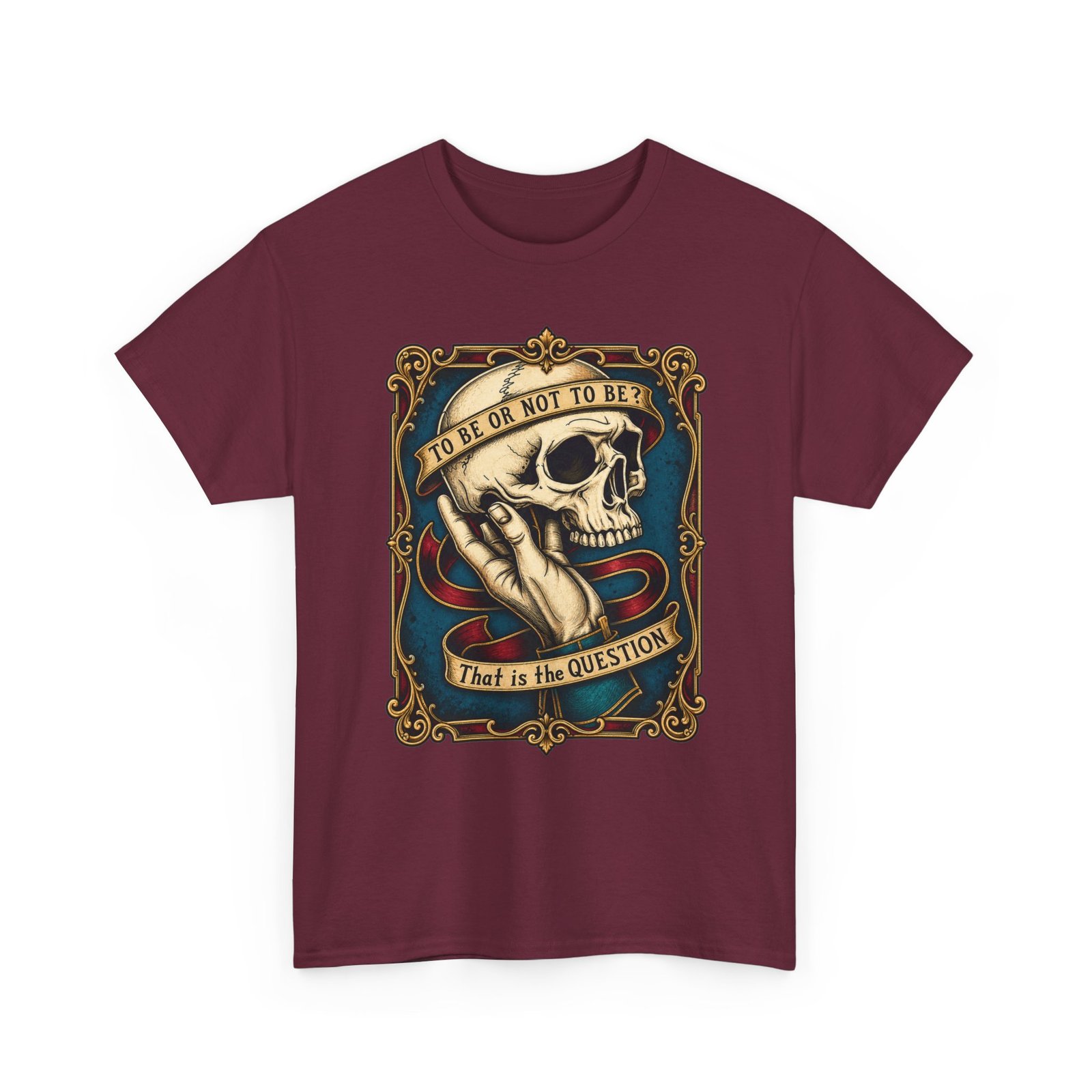 To Be or Not To Be - Unisex T-Shirt – Shakespeare Hamlet Skull - Image 23