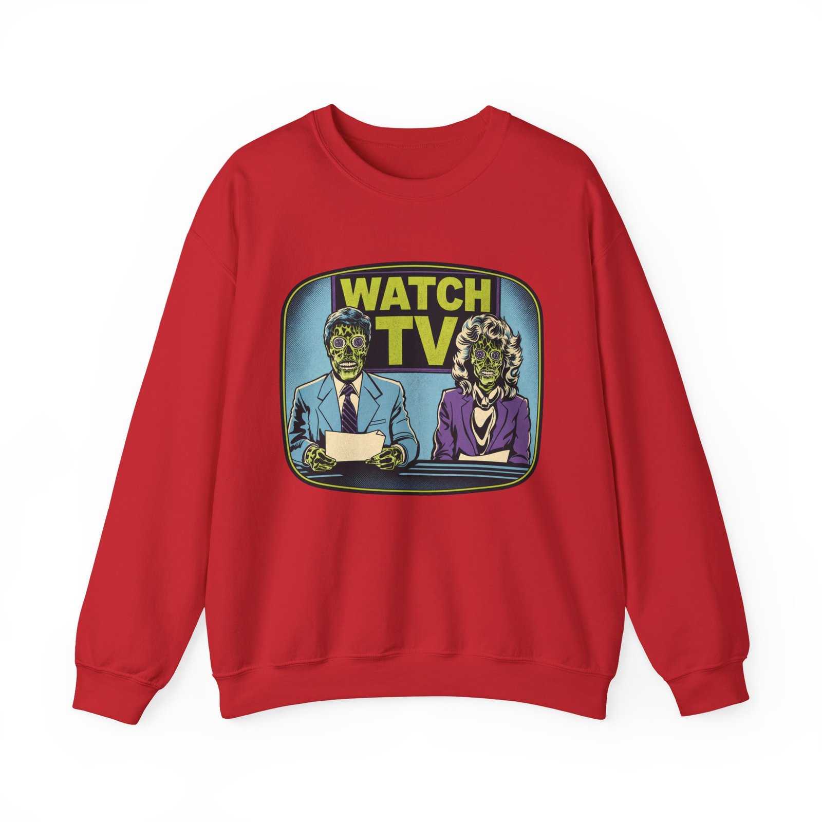 Watch TV - Unisex Sweatshirt – They Live, Alien News - Retro Sci-Fi - Dystopian - Image 13