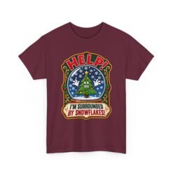 Help! I'm Surrounded By Snowflakes - Unisex T-Shirt – Funny Sarcastic Christmas - Image 12