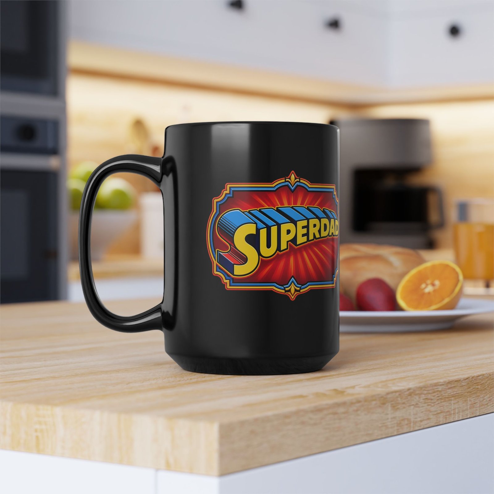 Superdad - Black Mug – Funny Superhero Dad - Father’s Day Gift - Image 13