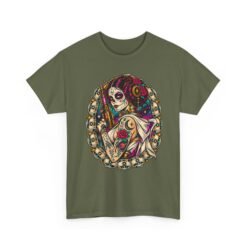 Tattooed Sugar Skull Princess - Unisex T-Shirt – Floral Cosmic Rebel - Tattoo Art - Image 12