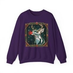 Polygon Rudolph - Unisex Sweatshirt – Geometric Reindeer - Modern Christmas - Image 11
