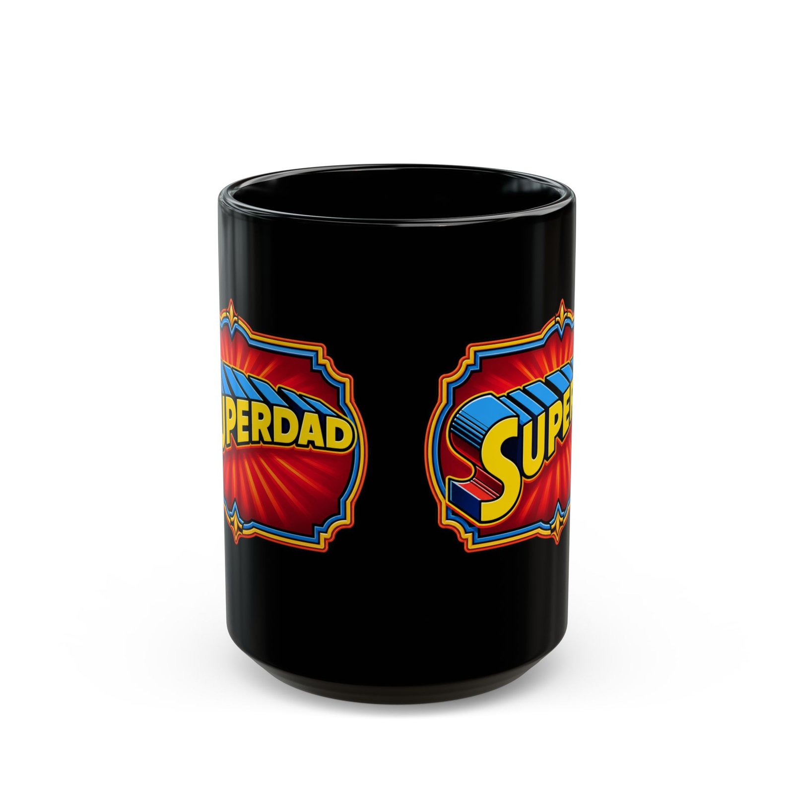 Superdad - Black Mug – Funny Superhero Dad - Father’s Day Gift - Image 7