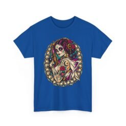 Tattooed Sugar Skull Princess - Unisex T-Shirt – Floral Cosmic Rebel - Tattoo Art - Image 16