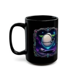 Floating Away – Black Ceramic Mug – Grogu Hover Pod Galactic Coffee Cup - Image 6