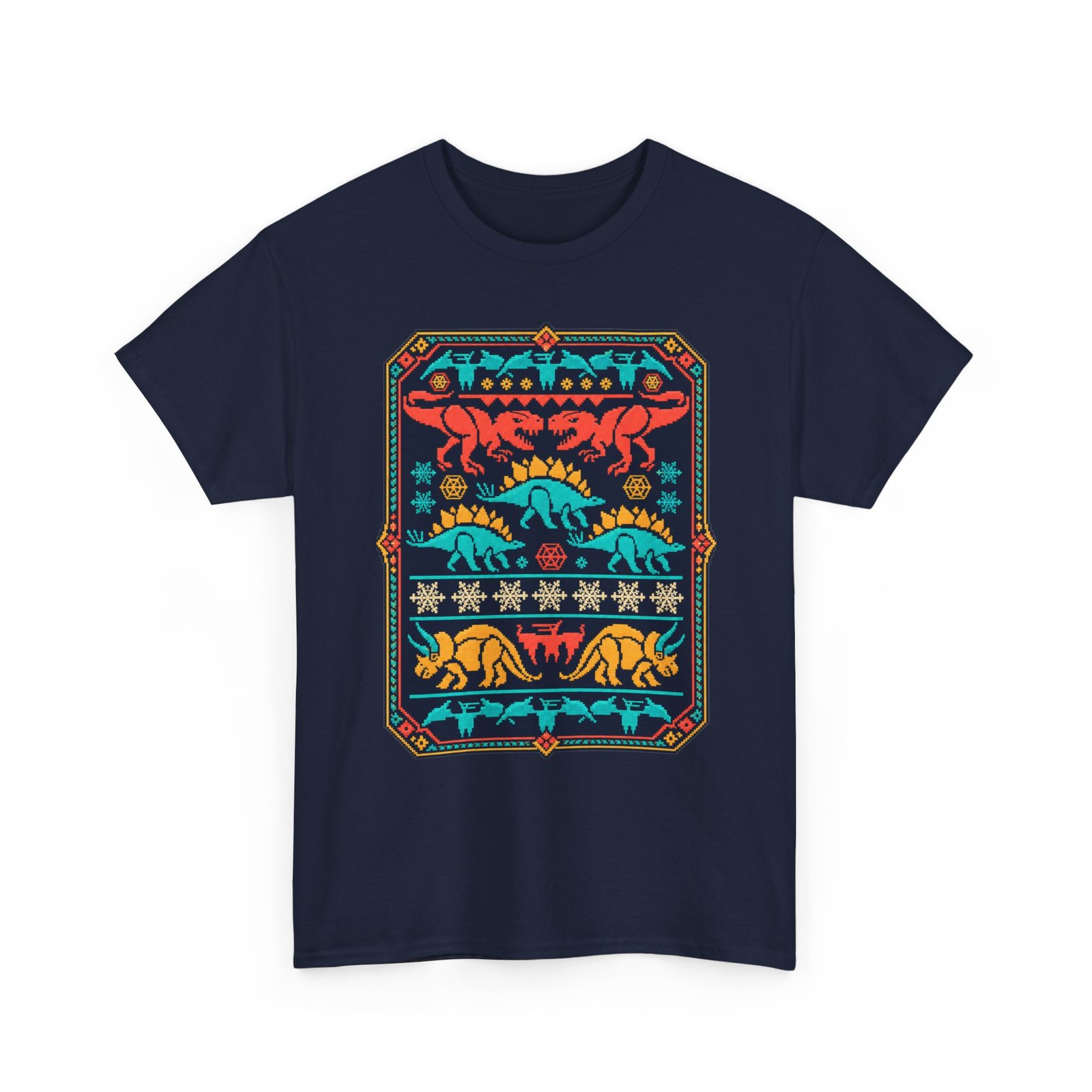 Dino-Mite Christmas - Unisex T-Shirt – Funny Dinosaur - Ugly Christmas Sweater - Image 18