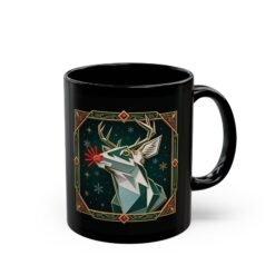 Polygon Rudolph - Black Mug – Geometric Reindeer