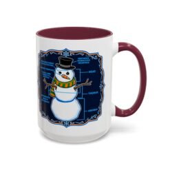 Snowman Anatomy - Color Accent Mug – Funny Christmas - Science Coffee Mug - Image 29
