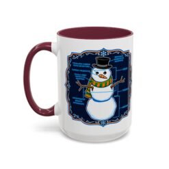 Snowman Anatomy - Color Accent Mug – Funny Christmas - Science Coffee Mug - Image 30