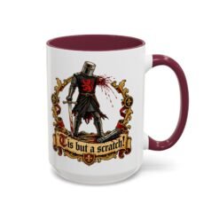 'Tis But a Scratch - Color Accent Mug – Funny Monty Python - Black Knight - Image 9
