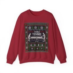 Table Tennis Ugly Christmas Sweatshirt – Serve Up the Holiday Spirit - Image 20