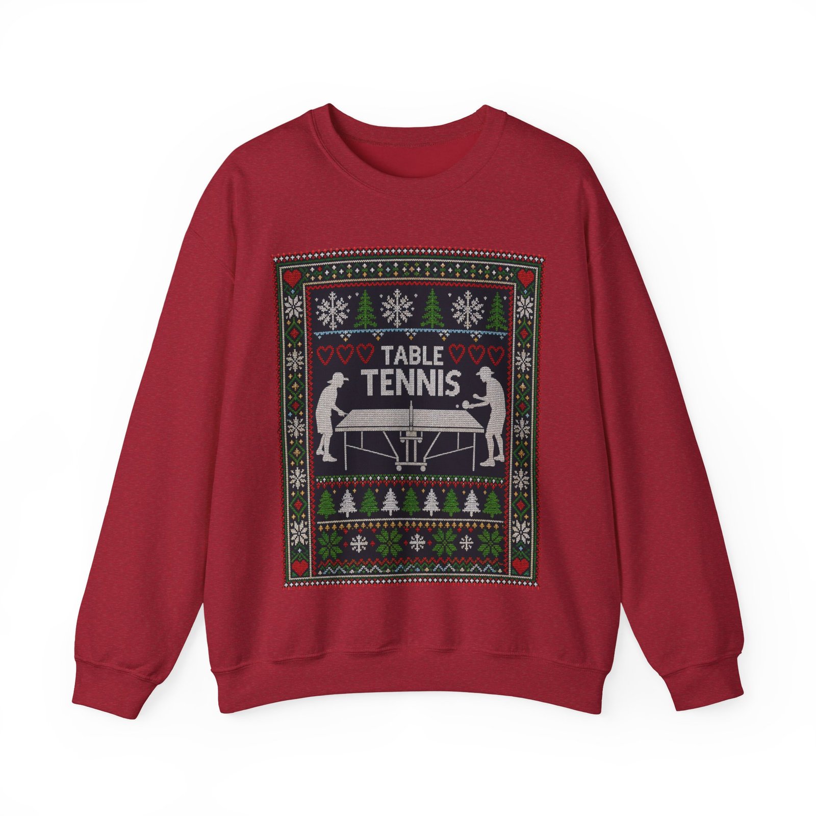 Table Tennis Ugly Christmas Sweatshirt – Serve Up the Holiday Spirit - Image 20