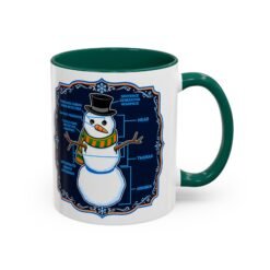 Snowman Anatomy - Color Accent Mug – Funny Christmas - Science Coffee Mug - Image 11