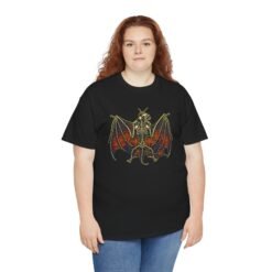 Spider Bat – Unisex T-Shirt – Gothic Skeleton Bat and Spiderweb - Image 6