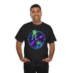 Reach for the Froggy - Unisex T-Shirt – Cute Green Space Creature - Floating Frog - Image 5