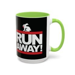 Run Away! Killer Rabbit – Color Accent Mug – Monty Python – Retro Hip-Hop Style - Image 15