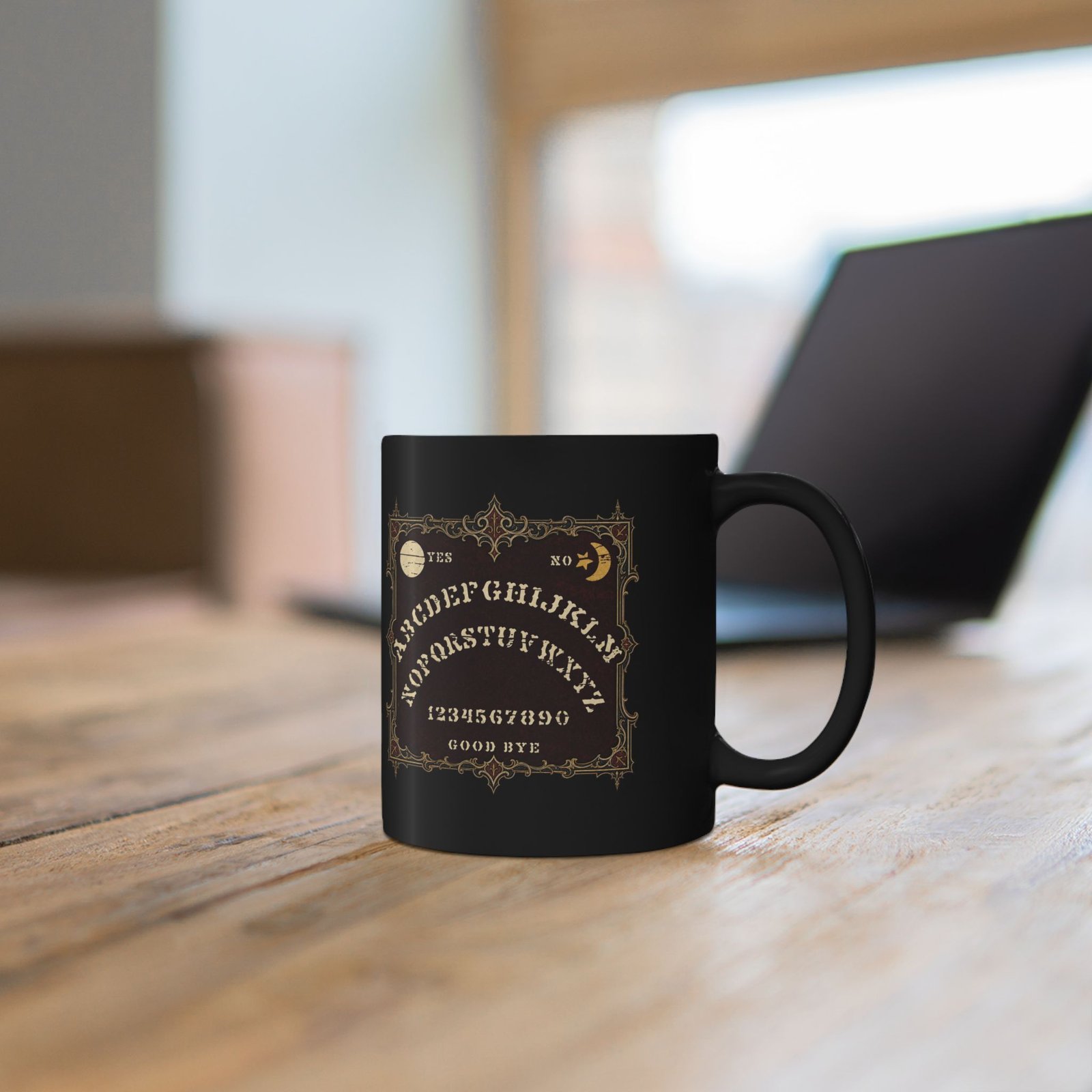 Ouija Board - Black Mug – Sip with a Spirit of Mystery - Image 4