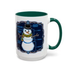 Snowman Anatomy - Color Accent Mug – Funny Christmas - Science Coffee Mug - Image 25