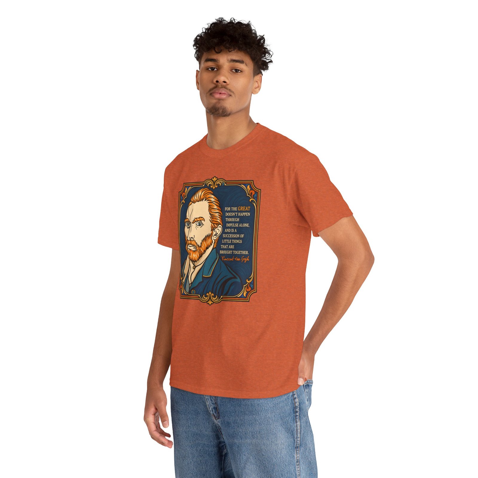Vincent van Gogh Inspirational Quote – Unisex T-Shirt – Great Things Take Time - Image 9