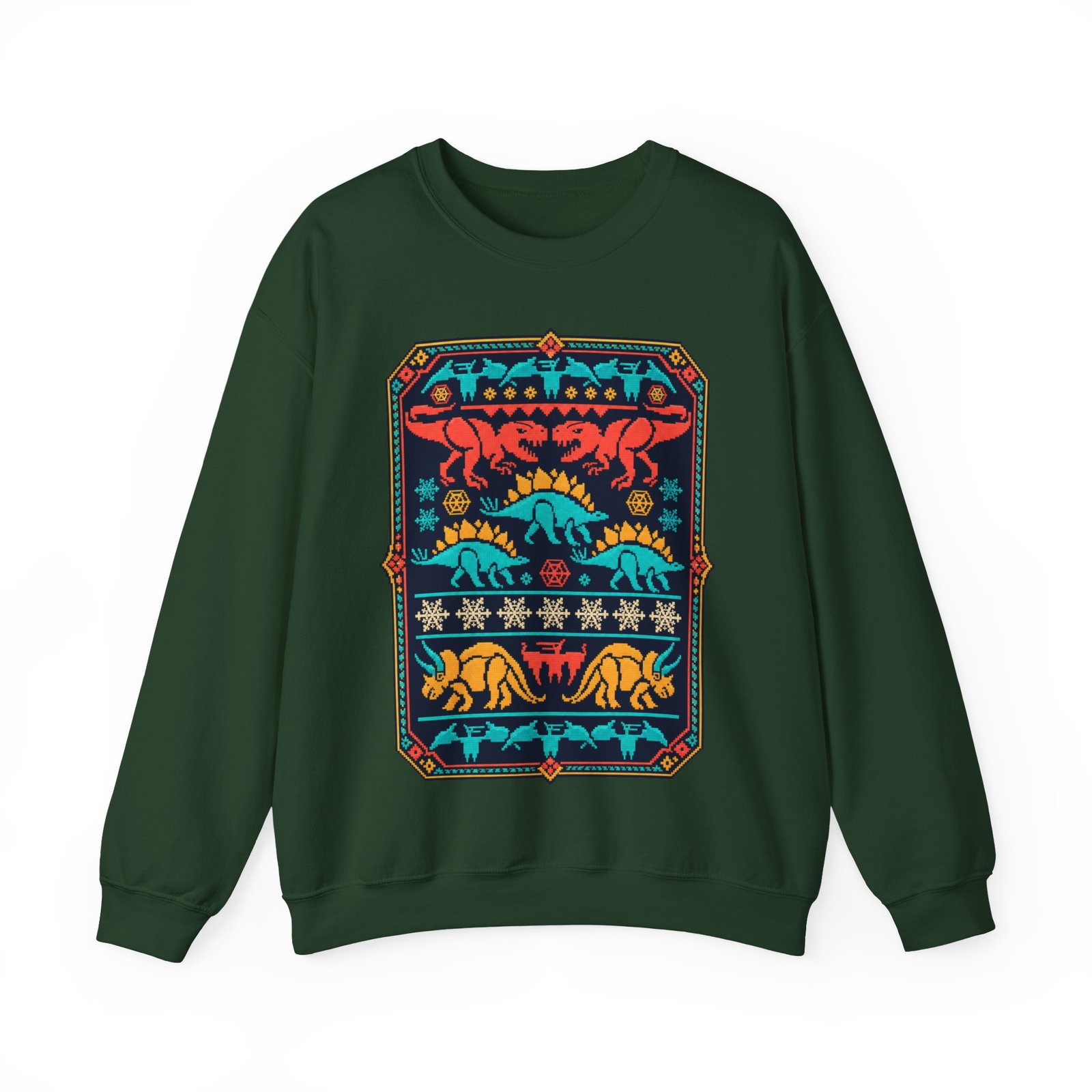 Dino-Mite Christmas - Unisex Sweatshirt – Funny Dinosaur - Ugly Christmas Sweater - Image 12