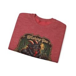 Wishing You a Scary Krampus - Unisex Sweatshirt – Dark Christmas Horror - Image 3