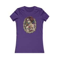 Sugar Skull Princess - Women’s T-Shirt – Floral Tattoo Art - Cosmic Royalty - Image 6