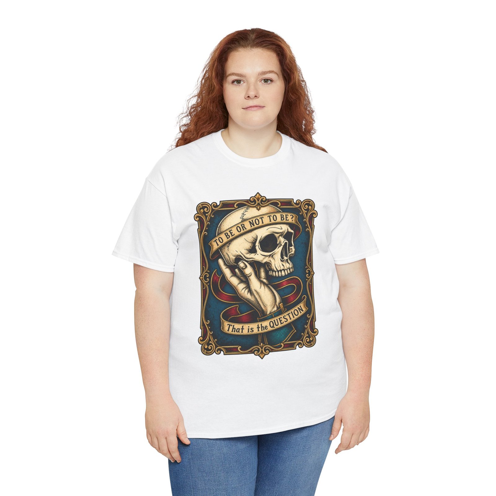 To Be or Not To Be - Unisex T-Shirt – Shakespeare Hamlet Skull - Image 10