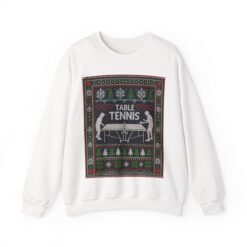 Table Tennis Ugly Christmas Sweatshirt – Serve Up the Holiday Spirit - Image 14