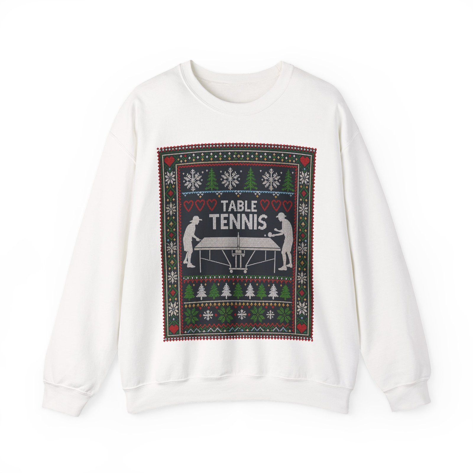 Table Tennis Ugly Christmas Sweatshirt – Serve Up the Holiday Spirit - Image 14
