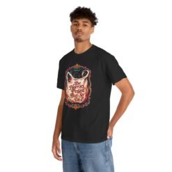 The Horrors Persist But So Do I – Unisex T-Shirt – Existential Black Cat Energy - Image 9