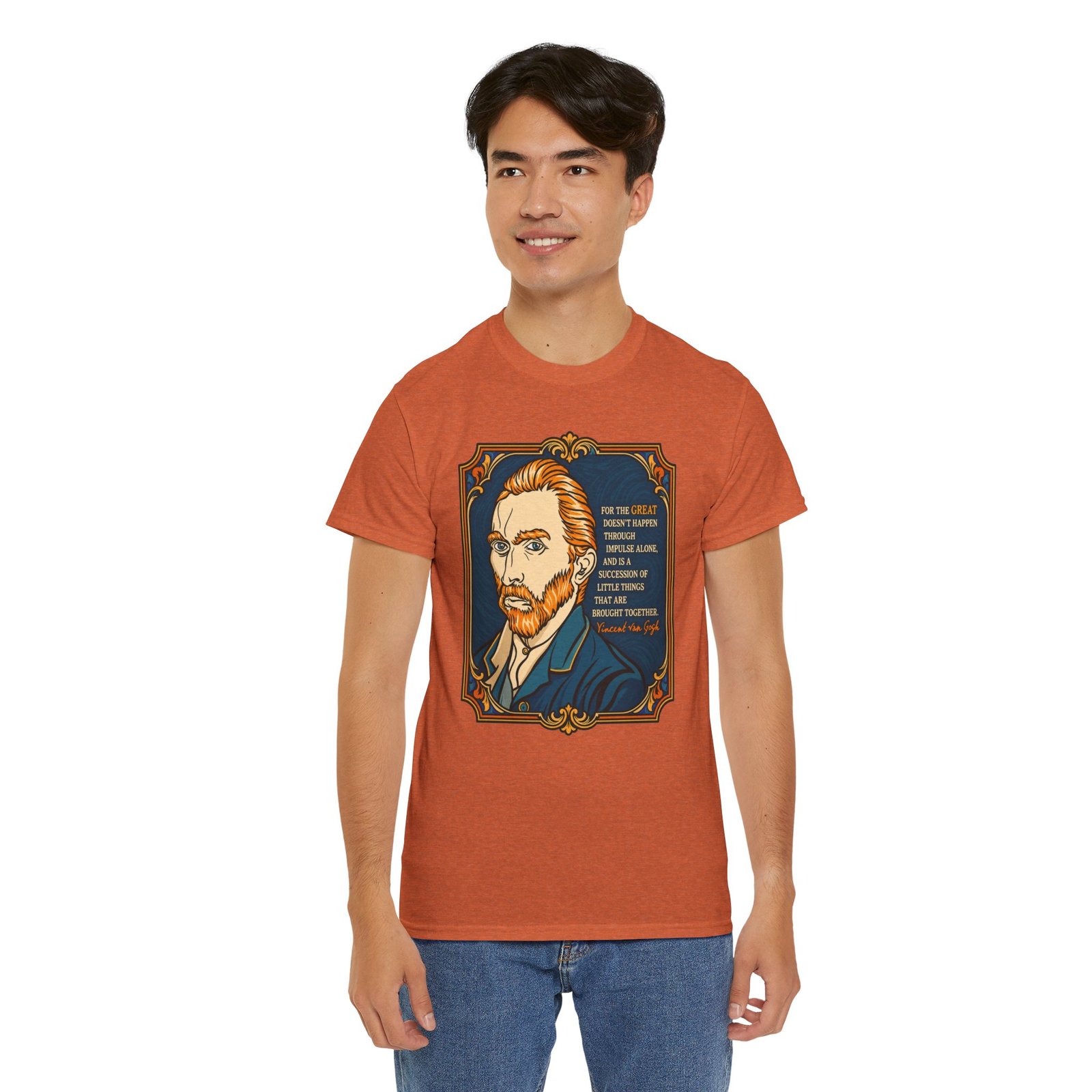Vincent van Gogh Inspirational Quote – Unisex T-Shirt – Great Things Take Time - Image 13