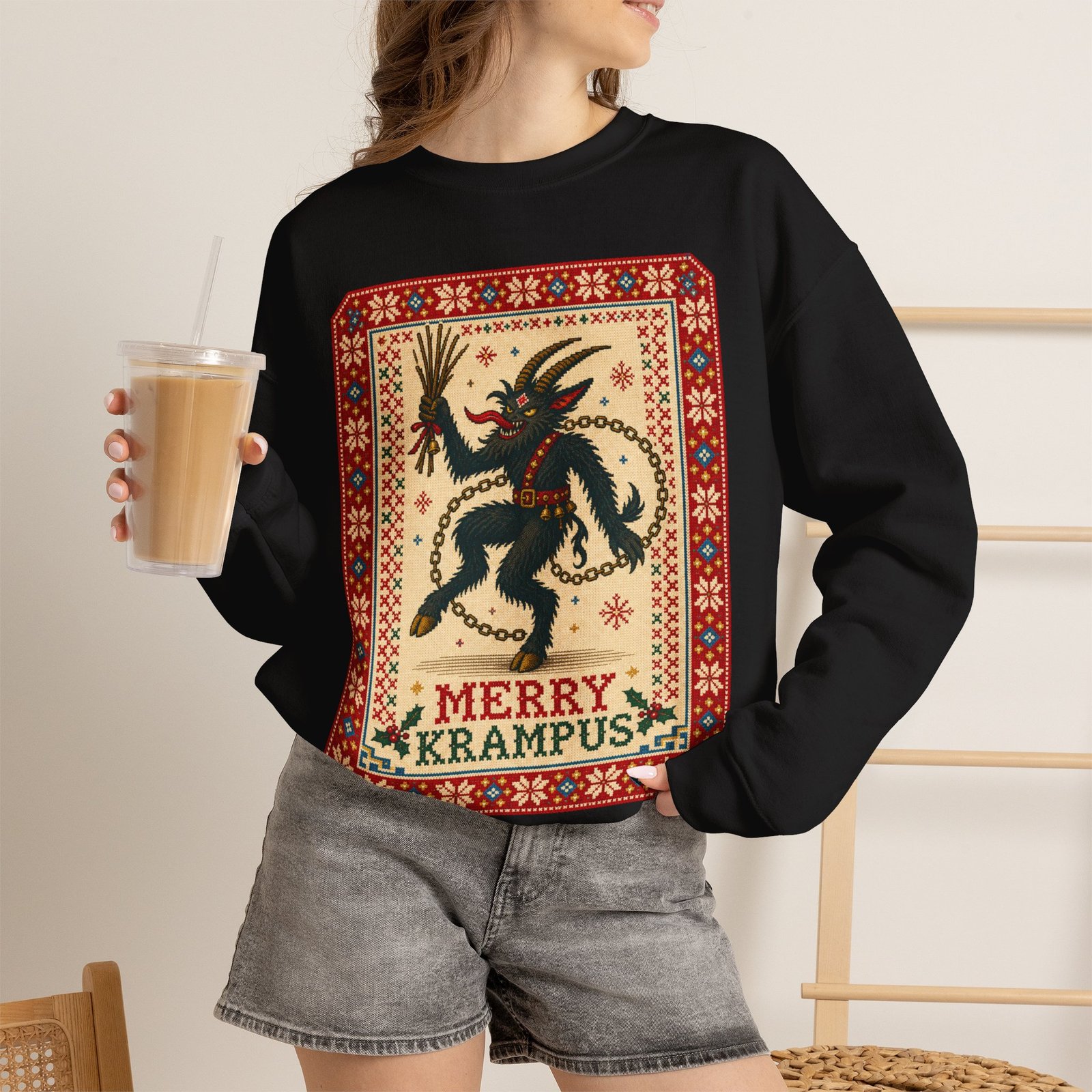 Merry Krampus - Unisex Sweatshirt – Cozy, Creepy, Claus's Worst Nightmare - Image 10