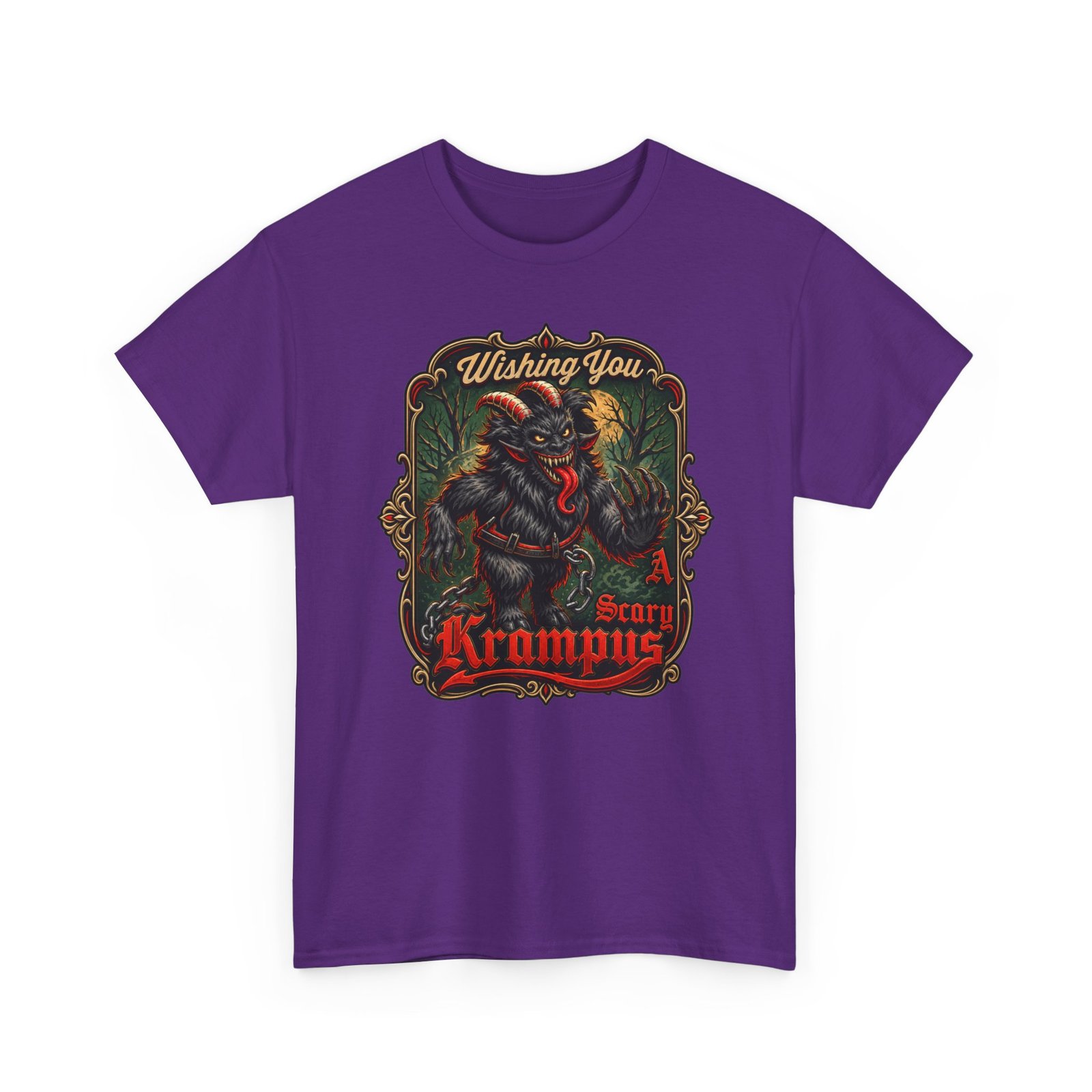 Wishing You a Scary Krampus - Unisex T-Shirt – Dark Christmas Horror - Image 28