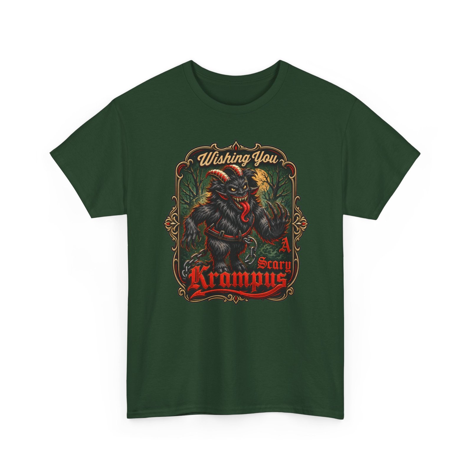 Wishing You a Scary Krampus - Unisex T-Shirt – Dark Christmas Horror - Image 24