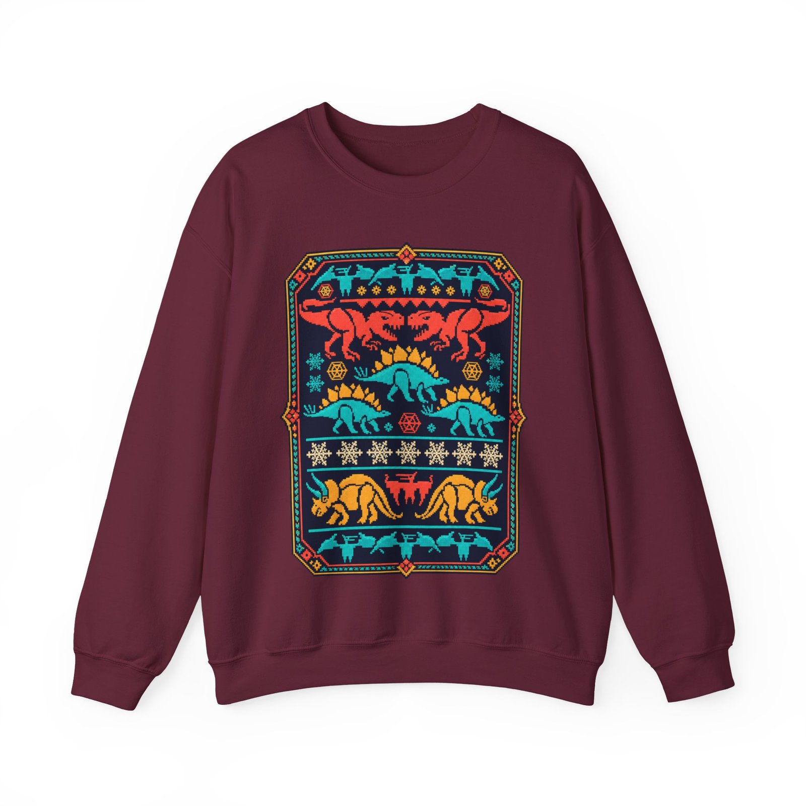 Dino-Mite Christmas - Unisex Sweatshirt – Funny Dinosaur - Ugly Christmas Sweater - Image 11