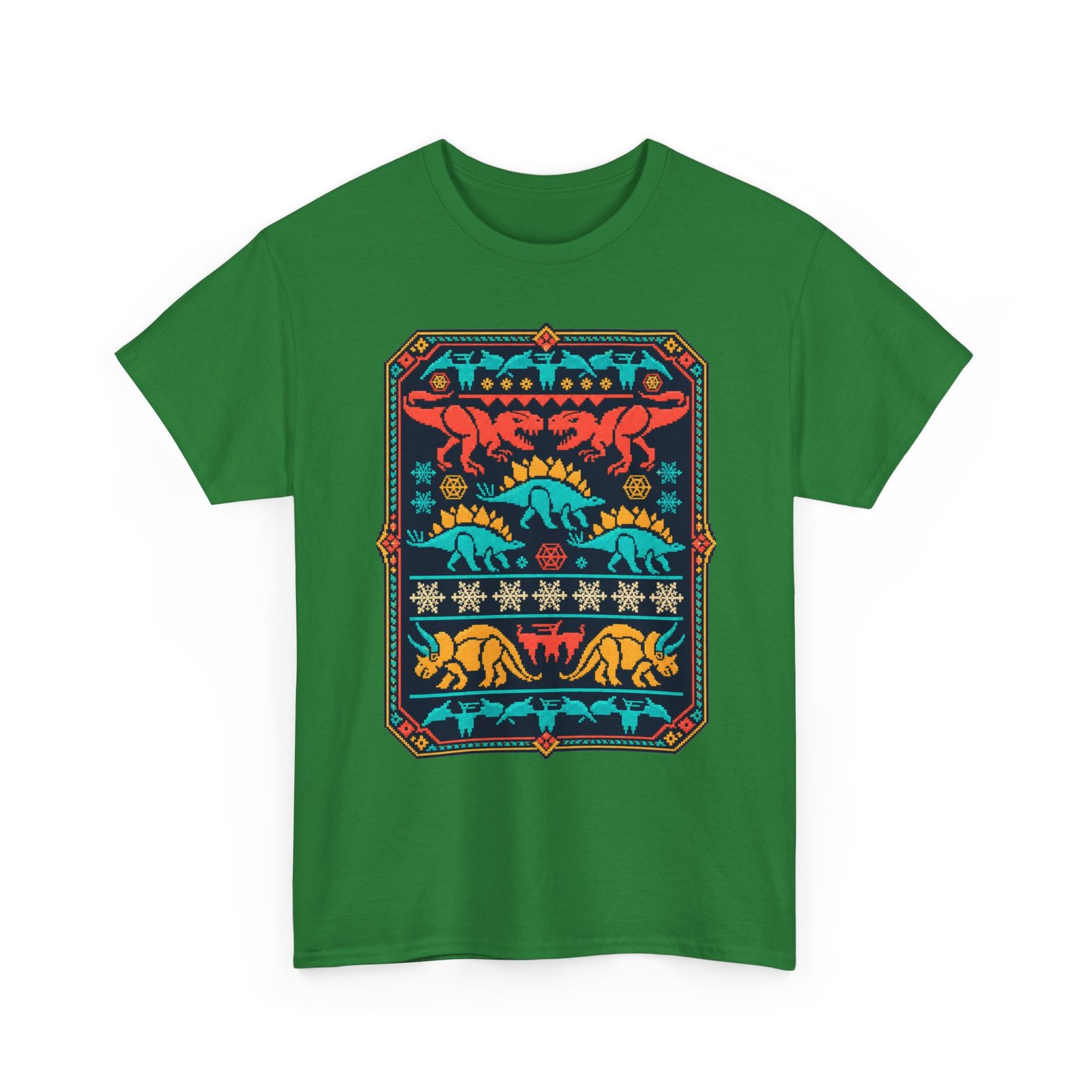 Dino-Mite Christmas - Unisex T-Shirt – Funny Dinosaur - Ugly Christmas Sweater