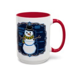 Snowman Anatomy - Color Accent Mug – Funny Christmas - Science Coffee Mug - Image 33