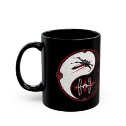 Alternative view of Balance of the Force – Black Mug – Yin Yang Galactic Starfighter Design