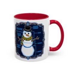 Snowman Anatomy - Color Accent Mug – Funny Christmas - Science Coffee Mug - Image 17