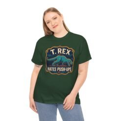 T. Rex Hates Pushups - Unisex T-Shirt – Funny Dinosaur - Gym Humor - Image 6