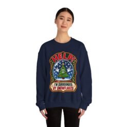 Help! I'm Surrounded By Snowflakes - Unisex Sweatshirt – Funny Sarcastic Christmas - Image 4